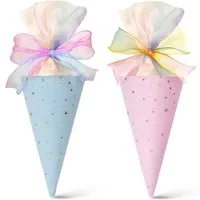 CLTYQ Schultüte 2 STK Schultüte Geschenktüte Schule Schultüte Füllung, Schulaufnahme Kleine Zuckertüte Schultüten für Studenten(Blau+Rosa)