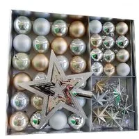 Spetebo Christbaumschmuck Christbaumschmuck 45 Teile Set - champagner (45-tlg), Shatterproof Deko Weihnachtskugeln bruchsicher - Christbaumschmuck
