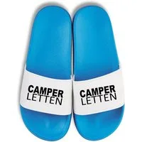 Youth Designz Herren Damen Badelatschen "Camper Letten" Print lustig Geschenk Unisex Badeschuh mit witzigen und stylischen Aufdruck für Männer und Frauen