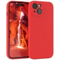 EAZY CASE Handyhülle für Apple iPhone 15 Hülle Silikon 6,1 Zoll, Silikon Schutzhülle mit Kameraschutz stoßfest Handycover elastisch Rot