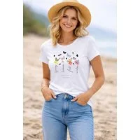 Banco T-Shirt Damen mit floralem Print Blumen Aufrduck feminin, bequem und ideal für den Sommer