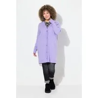 Ulla Popken Strickjacke Strickjacke Boxy Fit V-Ausschnitt Knopfleiste