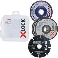 PRO Cutting and Grinding, X-LOCK Trennscheiben-Set 125mm 5-teilig, inkl. Fächerschleifscheibe