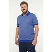 Men Plus Poloshirt Poloshirt Bauchfit Pikee Zipper Halbarm