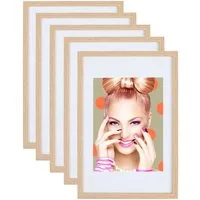 IDEAL TREND Bilderrahmen 3er 5er Set Holz Bilderrahmen Lifestyle Plexi Foto Rahmen Collage Wand
