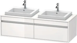 Duravit Ketho Konsolenwaschtischunterbau wandhängend Weiß Hochglanz 1400x550x426 mm - KT6797B2222 KT6797B2222