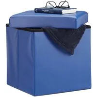 relaxdays Sitzhocker Faltbarer Sitzhocker Kunstleder, blau