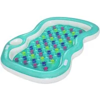 Bestway Badeinsel Summer Colors™, (Packung, 1-St., 211 x 168 x 26 cm), Inkl. Aufbewahrungsfächer für Getränke + Snacks