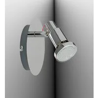 TRANGO LED Deckenspots, 1-flammig 2890-018-5W LED Wandleuchte OSCAR in Chrom-Optik inkl. 1x 5 Watt GU10 LED Leuchtmittel Deckenlampe, Deckenstrahler, Lampe schwenkbar und drehbar