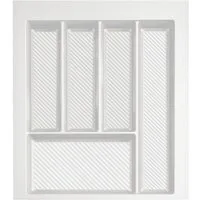 Prima-Online Besteckkasten Besteckkasten 45 cm zuschneidbar, Weiß & Graphit Schubladeneinsatz