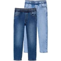 vertbaudet Slim-fit-Jeans Jungen Slim-Jeans mit verstellbarem Dehnbund BASIC 2er-Pack