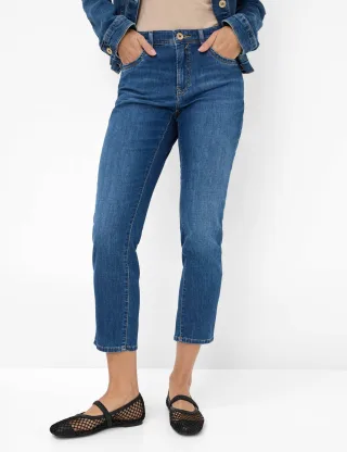 Brax Damen Five-Pocket-Hose Style MARY S USED STONE BLUE, denim blau, Gr. 46L