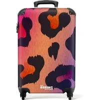 NoBoringSuitcases.com© Hartschalen-Trolley Pantherdruck mit rosa, lila und orange 55x35x20cm, 4 Rollen, Handgepäck Koffer & Trolleys, Luggage, Reisekoffer Frauen