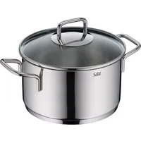 Silit Kochtopf Extra Cook, mit Glasdeckel, Edelstahl 18/10 (2-tlg), SiliTherm Universalboden, induktionsgeeignet, spülmaschinengeeignet