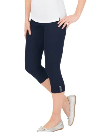 Trigema Leggings "TRIGEMA Leggings 7/8 mit Kristallsteinen"