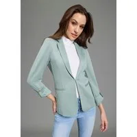 Bruno Banani Sweatblazer hüftlange Blazerform, figurbetonte Passform, mit Reverskragen