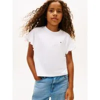 Tommy Hilfiger T-Shirt ESSENTIAL TOP SHORT SLEEVE Kinder bis 16 Jahre, mit Rüschen, relaxed fit