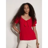 Apricot T-Shirt Milchmädchen-Top mit Schleife vorne