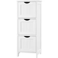 Woltu Kommode, Badezimmerschrank mit 3 Schubladen, Mehrzweckschrank 32x81x30 cm, Weiß
