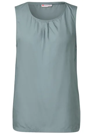 Street One - Blusentop mit Raffung arona blue - Gr. - 40