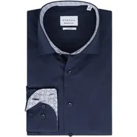 Eterna Langarmhemd Slim Fit, Marine, Bügelfrei, Dynamic Cotton™, Kentkragen