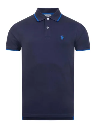 U.S. Polo Assn. Herren Poloshirt aus Baumwolle mit Kontrastdetails