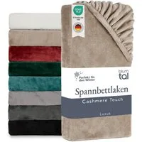 Blumtal Spannbettlaken Spannbettlaken Cashmere Touch - Oeko-TEX zert. Bettlaken, Winter - Plüsch Spannbettlaken aus Mikrofaser