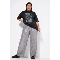 Studio Untold Schlupfhose Hose Wide Legs Pailletten Elastikbund
