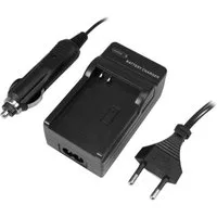 Trade-Shop Lader passend für Casio NP-82, NP-80, Medion NP45, VG0376122100012 Kamera-Ladegerät (für 220V Steckdose und 12V/24V Kfz Zigarettenanzünder)