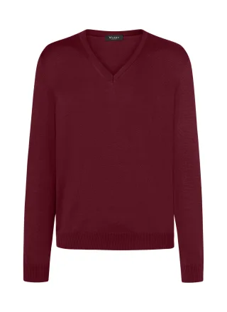 MAERZ Muenchen - Pullover V-Ausschnitt 1/1 Arm weinrot