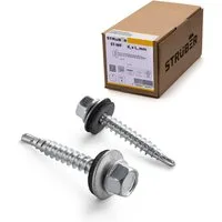 STRÜBER Schrauben- und Dübel-Set Trapezblechschrauben - Selbstbohrende Bohrschrauben mit Dichtscheibe, (250 St)