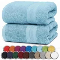 NatureMark Badetuch 2er-Set Frottier Badetücher 100x150cm, 100% Baumwolle (2-St), Premium Qualität, BADETUCH, Bade-Handtuch, 100x150cm