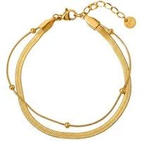 KARMA Fußkette Damen Edelstahl vergoldet Fußkettchen wasserfest antiallergisch (Sommerschmuck, Acceossire Damenfußkette), Gold Strandschmuck Fußschmuck