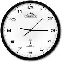 monzana Wanduhr (Groß Funk Wohnzimmer Schwarz Küchenuhr Modern Autom. Zeitumstellung)