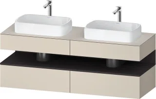 Duravit Qatego Konsolenwaschtischunterbau wandhängend Taupe Supermatt 1600x550x600 mm - QA4779080830 QA4779080830000
