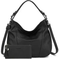 TAN.TOMI Handtasche 2-Tlg Damen Shopper - Set Vegan Handtasche Schultertasche, Mit abnehmbarem Schultergurt für Einkauf Büro Reise Schule