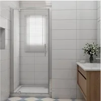 Duschparadies Dusch-Schwingtür 185cm Einzel Schwenktür Drehtür Nischentür Duschabtrennung Duschtür, 80x185 cm, Sicherheitsglas, beidseitig montierbar,mit festteil