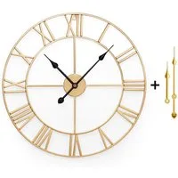Yorbay Wanduhr Große XL aus Metall,Wohnzimmeruhr mit Romischer Ziffern Vintage (Wanduhr 40 cm für Wohnzimmer, Schlafzimmer, Küche, Restaurants)