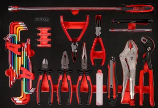 KS Tools Zangen- und Winkelstiftschlüssel-Satz in Schaumstoffeinlage, 45-tlg - 811.0045