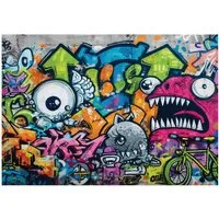Wallarena Fototapete Graffiti Ziegel - Bunt - Kinder - Vlies - Kinderzimmer, glatt, (8 St), 400x280cm