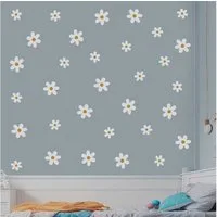Montegoni Wandtattoo Kinder 3 teilige Boho Gänseblümchen, (Aquarell-Cartoon-Blumen Wandsticker, Wandaufkleber Dekor Kinderzimmer,Wanddeko für Mädchenzimmer,Babyzimmer), selbstklebende Aufkleber
