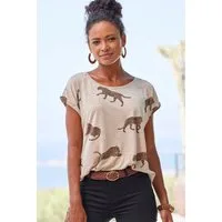 LASCANA T-Shirt mit Leoparden-Motiv aus weicher Viskose-Qualität