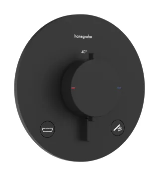 Hansgrohe Thermostat Unterputz Ecostat Comfort S Fertigset 2 Verb.m.Sicherungskombi. mattschwarz, 3 33718670