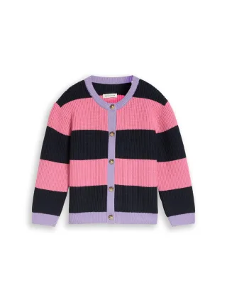 tom tailor kids - Cardigan mit Streifenmuster pink and blue bold stripe - Gr. - 98