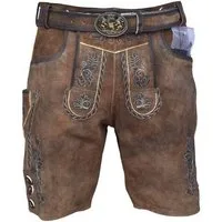 Ramona Lippert Trachtenlederhose Michel kurze Hose braun antik mit Gürtel