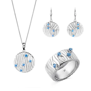 Orphelia 'Babette' Damen-Set aus 925er Sterlingsilber: Halskette + Ohrringe + Ring – Silber SET-7504