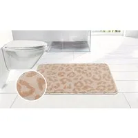 OTTO home Badematte Anna Leo, Badvorleger, Badezimmer Teppich, Duschvorleger, Höhe 15 mm, rutschhemmend beschichtet, schnell trocknend, fußbodenheizungsgeeignet, Polyester, rechteckig, mit Animal Print, modernes Muster, Leo, weich