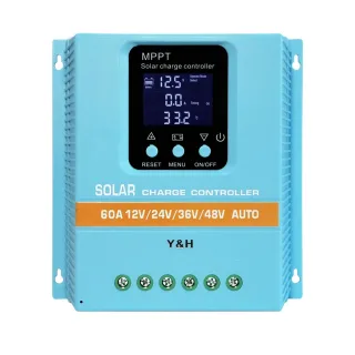[EU Direct] Y&H MPPT Solar Charger Controller 60A 80A 100A Selectable, 12V 24V 36V 48V with LCD Display Dual USB Output