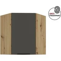 Küchen-Preisbombe Eckhängeschrank 60x60 cm Küche ARIA Graphite ultra matt Anti Fingerprint Küchenzeile
