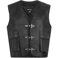 PAULGOS Motorradweste Lederweste Biker Kutte Clubweste Chopper Weste 100% Echtleder - BW5